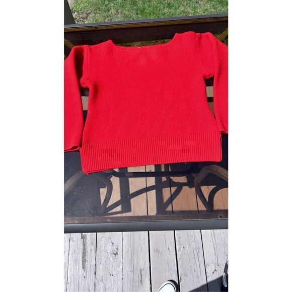 St. John Red Wool Sweater Size 4 - Picture 1 of 10